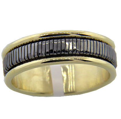 anillo buje resorte fino centro negro borde enchapado amarillo
