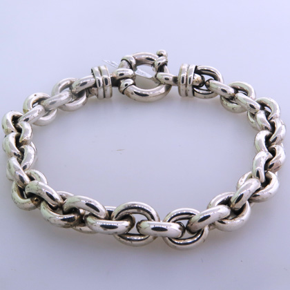 pulsera eslabones ovalados, grande, cierre marinero
