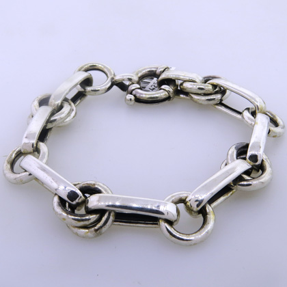 pulsera barritas y eslabones redondos dobles