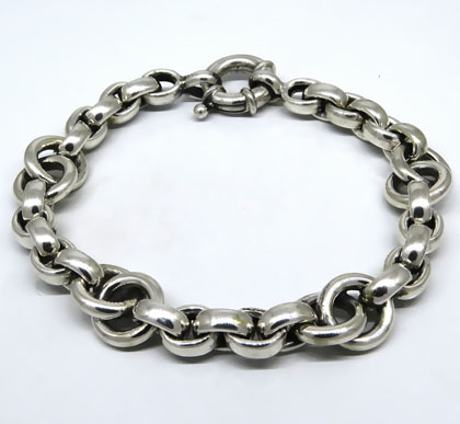 pulsera eslabones ovalados y redondos entrelazados