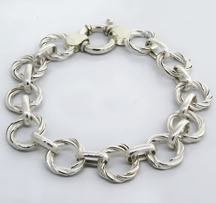 pulsera eco eslabones redondos torzados, y eslabones ovalados n 2 (ancho : 14 mm, peso aprox: 13,1 )