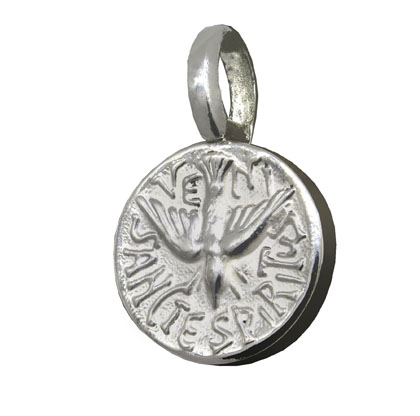Colgante espiritu santo, encamisado, chico. Diametro: 2,3 cm aprox