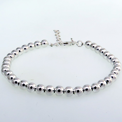 Pulsera bolitas 5 mm con cierre mosqueton