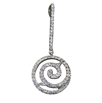 Colgante espiral de piedras, largo, con movimiento