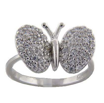 anillo pave mariposa finito