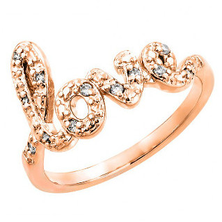 Anillo love con piedras rosado