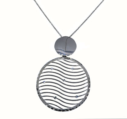 conjunto circulo ondeado, con piedras blancas