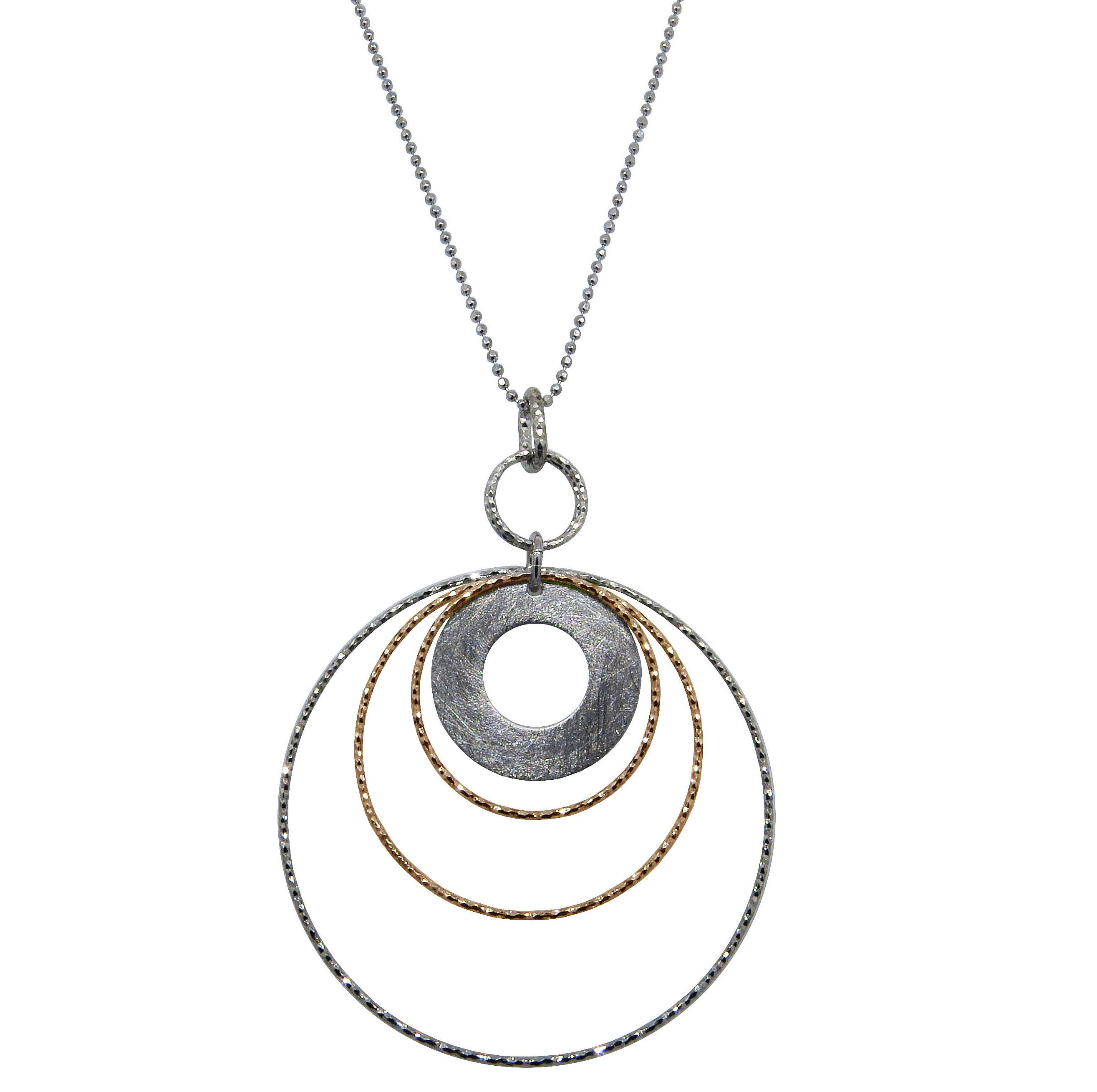 conjunto circulos , facetados, satinado y cadena bolitas, blanco y rosado