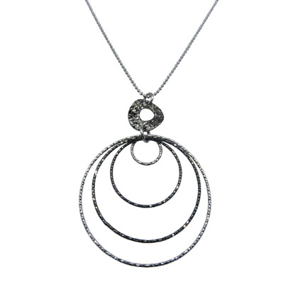 conjunto circulos , facetados, cadena bolitas, blanco y rodio negro