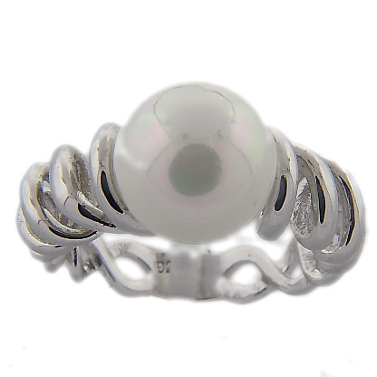 anillo perla retorcido 