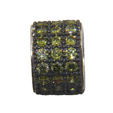 Colgante pasante con piedras verdes y rodio negro