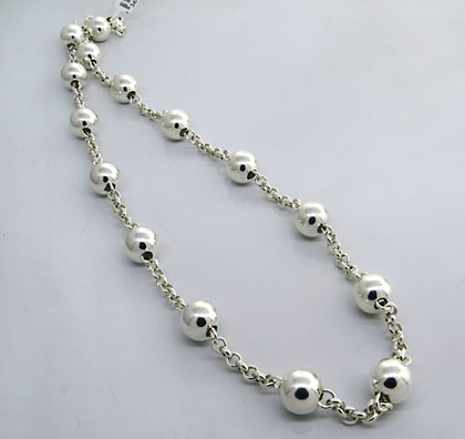 collar rolo con bolitas de 9 mm intercaladas (precio x 40 cms )