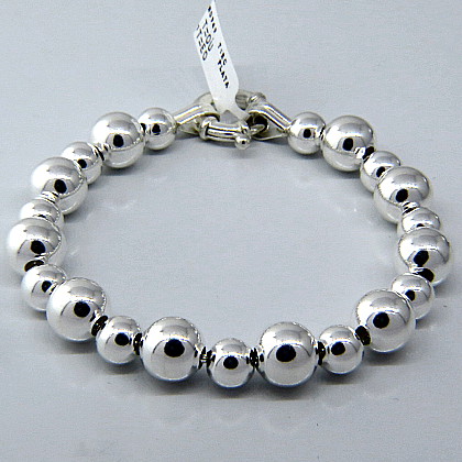 Pulsera bolitas 7-9 mm intercaladas medianas cierre argollon	