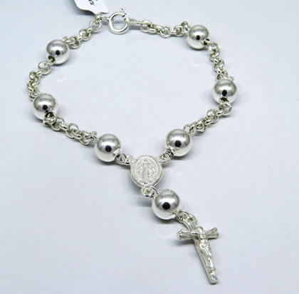 pulsera rosario 7mm cadenita rolo
