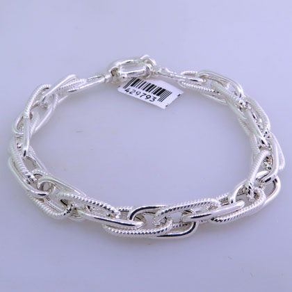 pulsera eslabones ovalados rayados y lisos