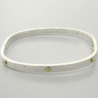 pulsera esclava con tornillos en oro, visagra, cierre cajon 6mm
