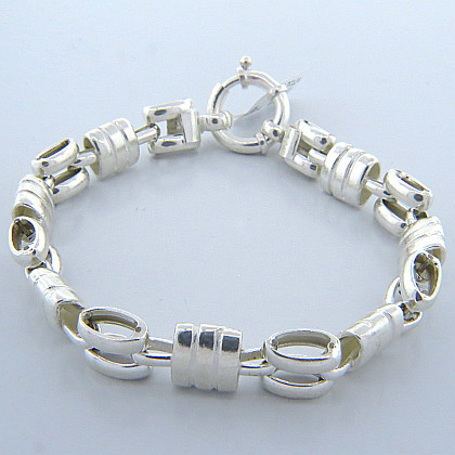 pulsera plata eslabones cuadrados