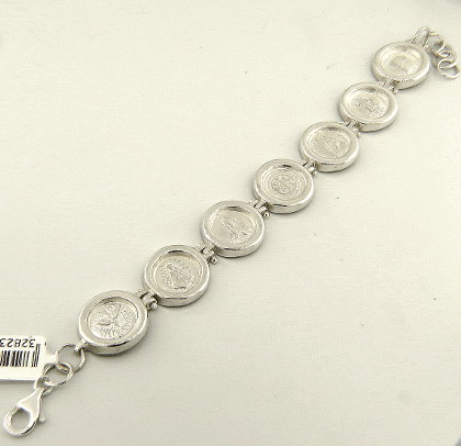 pulsera plata 7 santos grande cierre mosqueton