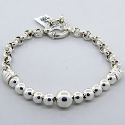 Pulsera eslabonada rolo con bolitas