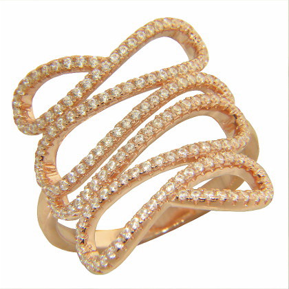 anillo ondas calado pavee rosado
