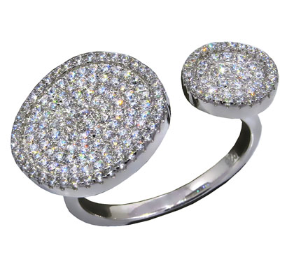 anillo abierto dos circulos pave
