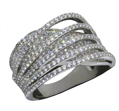 anillo pavee cruzado