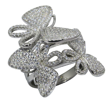 anillo 3 mariposas pavee