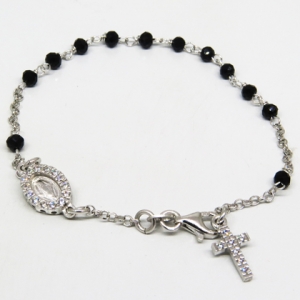 pulsera rosario piedras negras