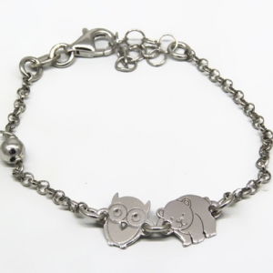 pulsera nena , animalitos, lechuza y oso