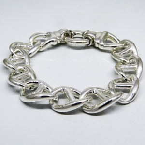 pulsera inlfada eslabonada trenzada, cierre marinero