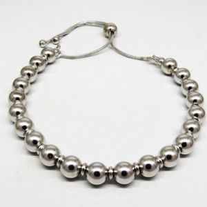 pulsera bolitas 6 mm, cierre ajustable