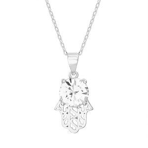 Conjunto manito hamsa con piedra solitario