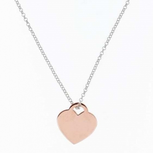 Conjunto cadena y corazon rosado