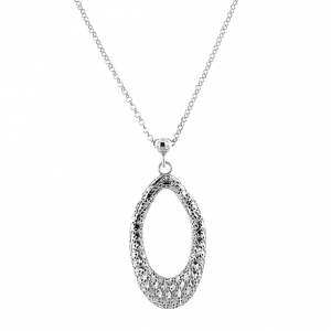 Conjunto cadena y dije oval tipo guchi pave