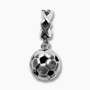 abalorio macizo pelota de futbol colgante