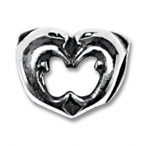 abalorio macizo delfines corazon