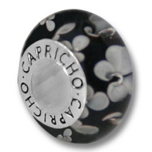 murano Color Negro Floreado