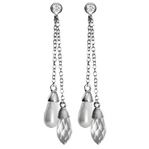 Par aros madame capricho cubic blanco y perla