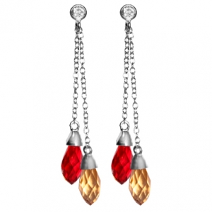 Par aros madame capricho cubic granate y topacio amarillo 