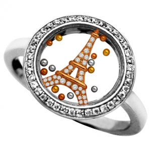 anillo jubel, cristal, torre rosada piedras, bolitas tricolor, movimiento