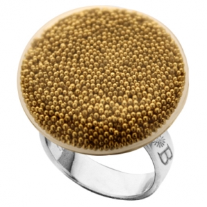 anillo bubble plano oro