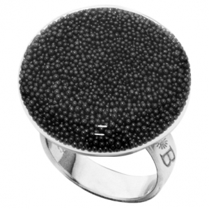 anillo bubble plano negro