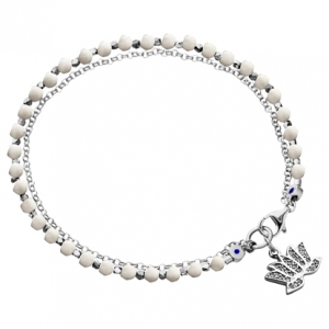 pulsera 2line, agata blanca, paz y verdad