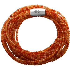 pulsera de piedras, agata naranja