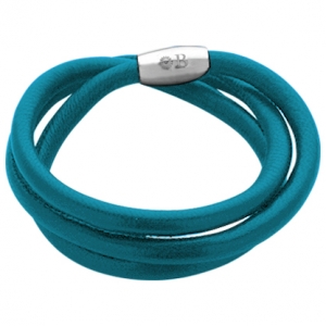 pulsera cuero turquesa