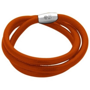 pulsera cuero coral