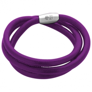 pulsera cuero violeta