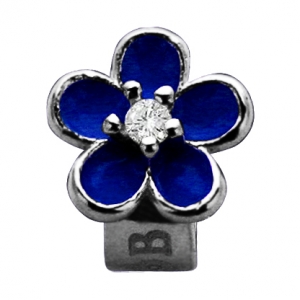 dije Flor Mini Azul