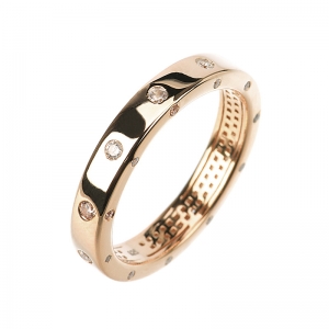 Anillo linea premium, con piedras por todo el cuerpo, color rosado.