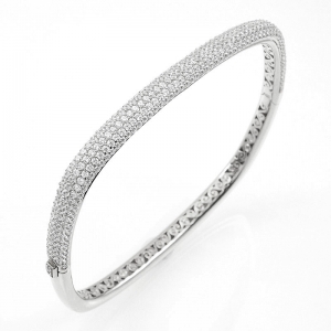 Esclava linea Premium, avellana , redondeada, blanca, pavee por arriba